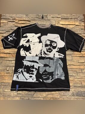 Y2K 4 Fathers Of Rap Hip Hop Shirt Men’s XL Black Promo VTG Ringer Graphic T